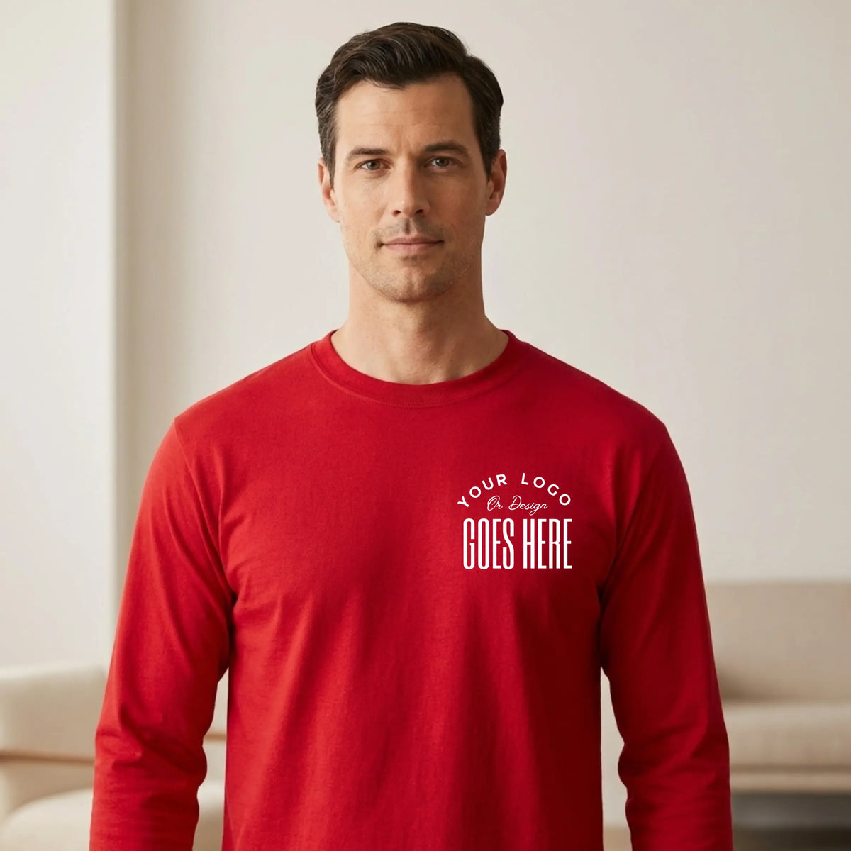 Custom Gildan 50/50 long-sleeve T-shirt with Winks Design Studio LLC branding, featuring a comfortable fit and classic style.