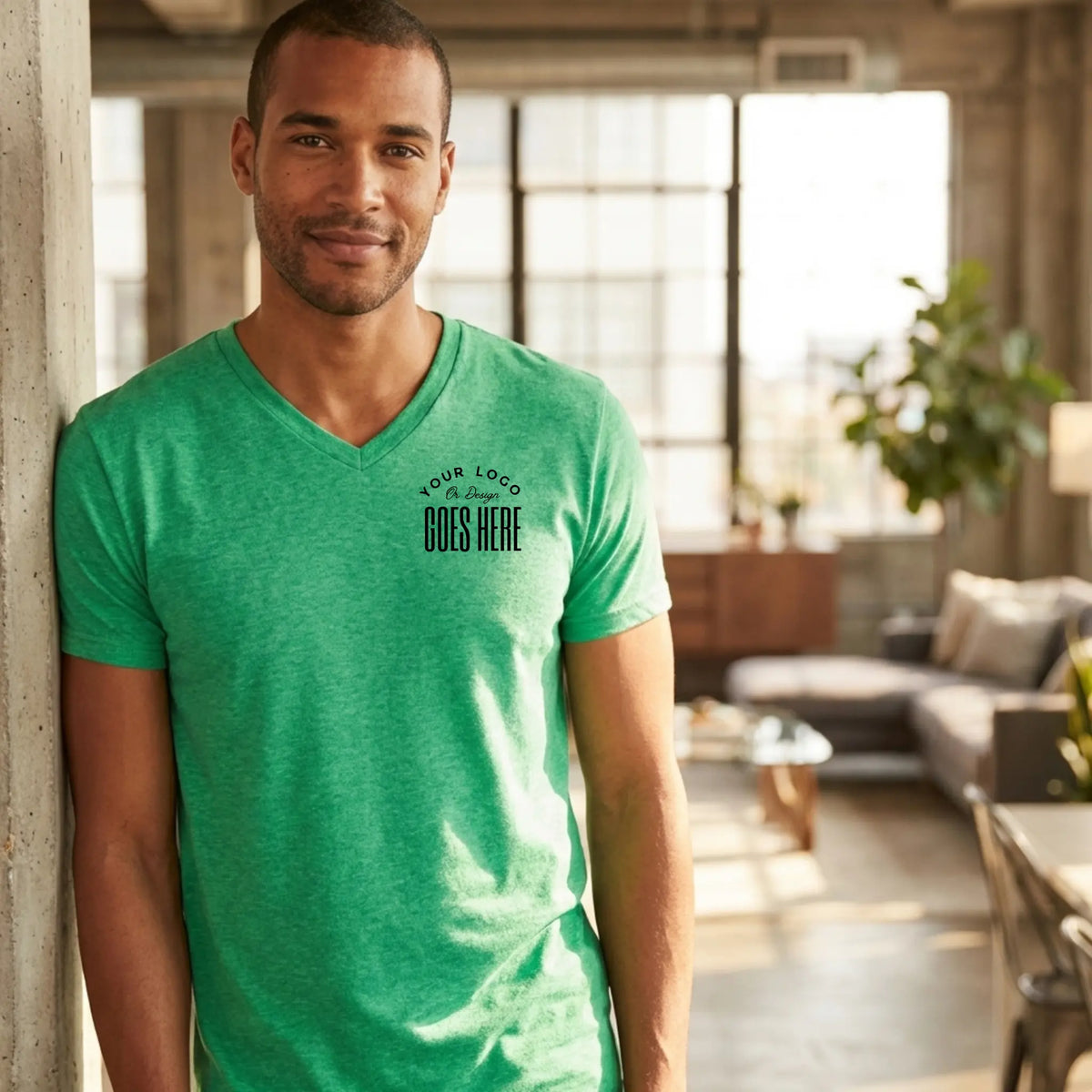 Custom Gildan Softstyle V-neck T-shirt in unisex fit, featuring a plain design and soft fabric from Winks Design Studio LLC.