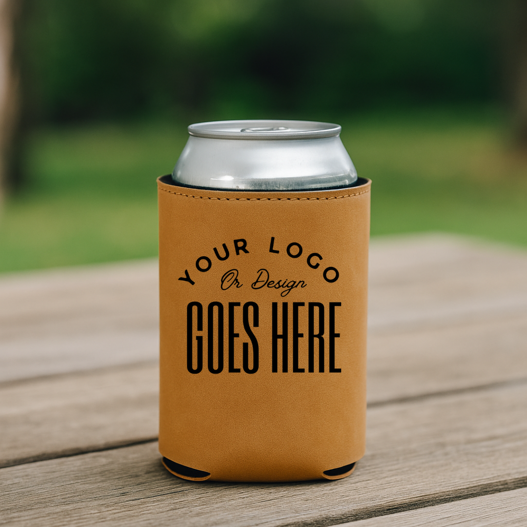 Custom Leather Koozie - Winks Design Studio,LLC