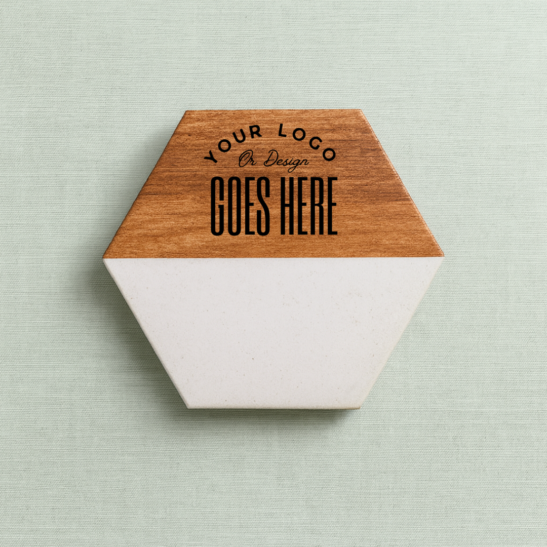 Custom Engraved Marble Coaster Set