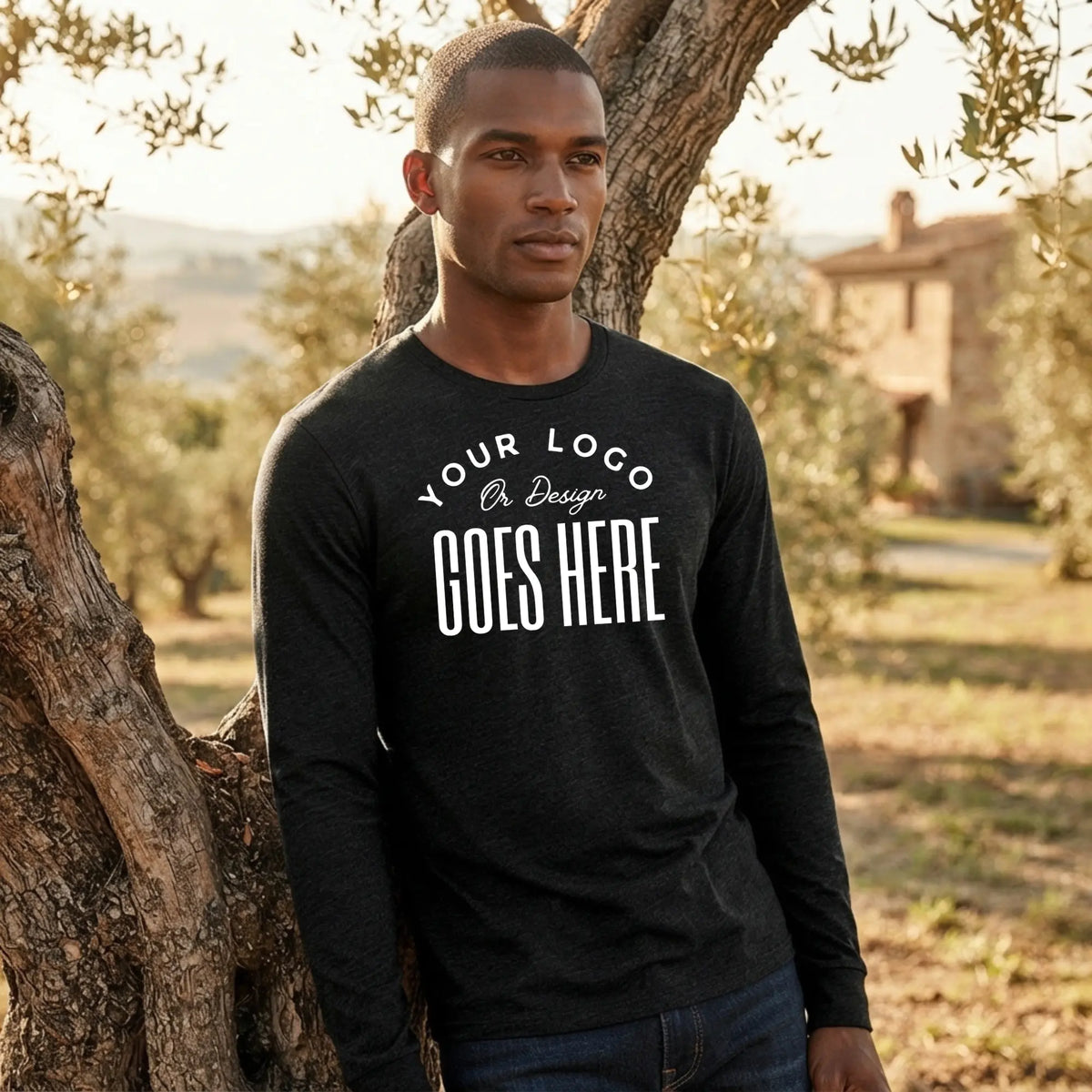 Custom Bella Canvas long sleeve T-shirt by Winks Design Studio, LLC, featuring a soft, fitted design with long sleeves and subtle branding.
