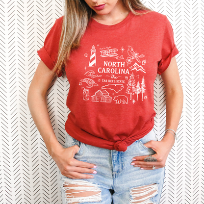North Carolina Graphic T-Shirt - Winks Design Studio,LLC