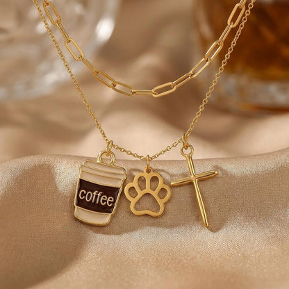18K Gold Epoxy Coffee Cup Charm - Winks Design Studio,LLC