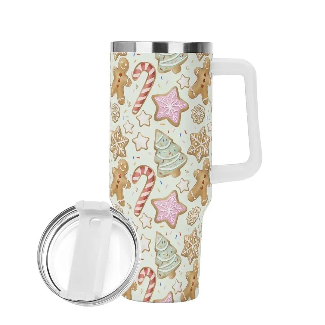 Christmas Cookie stainless steel tumbler by Winks Design Studio, LLC, featuring festive holiday-themed design and 40oz capacity.