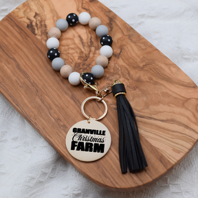 Granville Christmas Farm Silicone Wristlet Keychain - Winks Design Studio,LLC