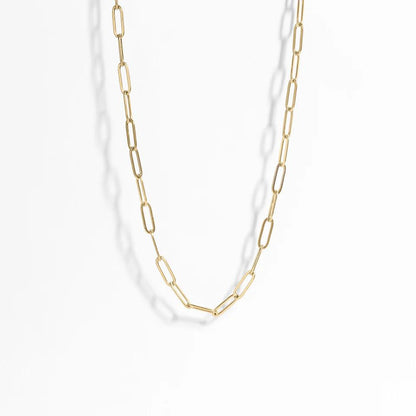 18K Gold Paperclip Chain Necklace - Winks Design Studio,LLC