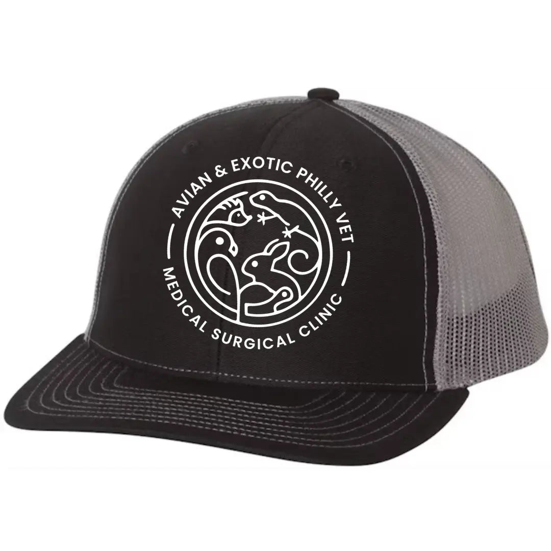 Winks Design Studio LLC Avian Exotic Trucker Hat with colorful bird embroidery and mesh back for casual wear