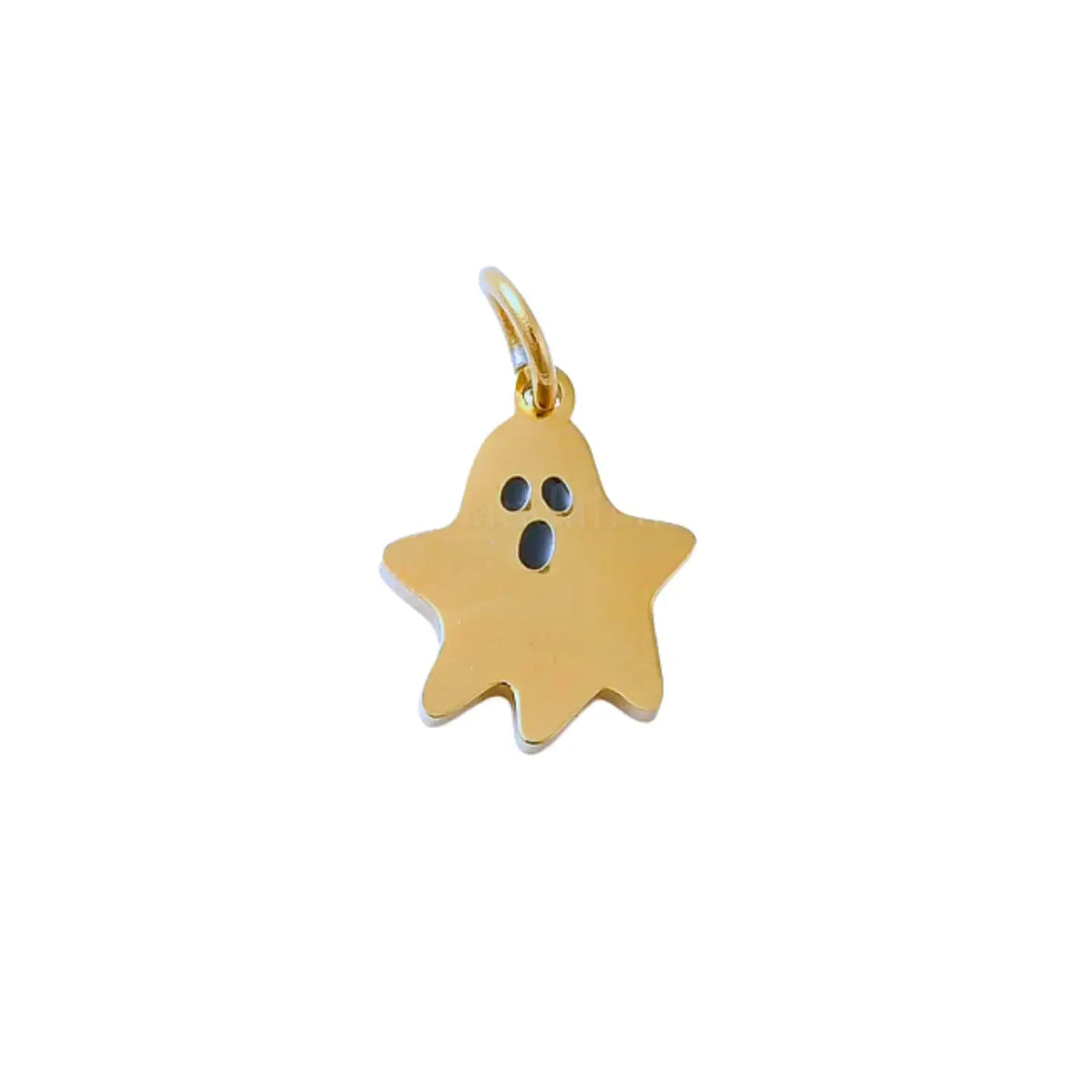 Gold Itty Bitty Ghost Charm by Winks Design Studio, LLC, featuring a small, detailed ghost charm with a shiny gold finish.