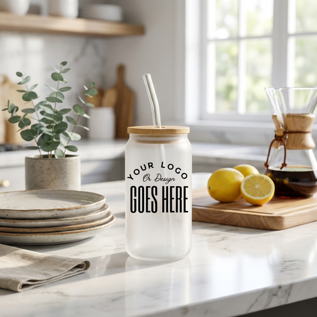 Custom 16oz Frosted Glass Can - Winks Design Studio,LLC