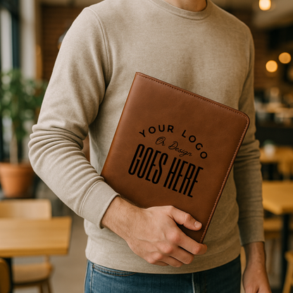 Custom Engraved Leather Portfolio - Winks Design Studio,LLC