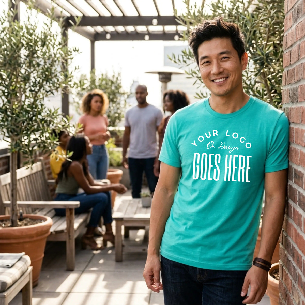 Custom Bella Canvas 3001 unisex jersey T-shirt featuring a simple design, made by Winks Design Studio, LLC.