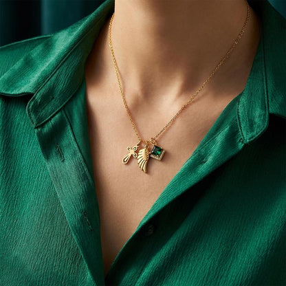 Gold Gatsby Emerald Charm - Winks Design Studio,LLC