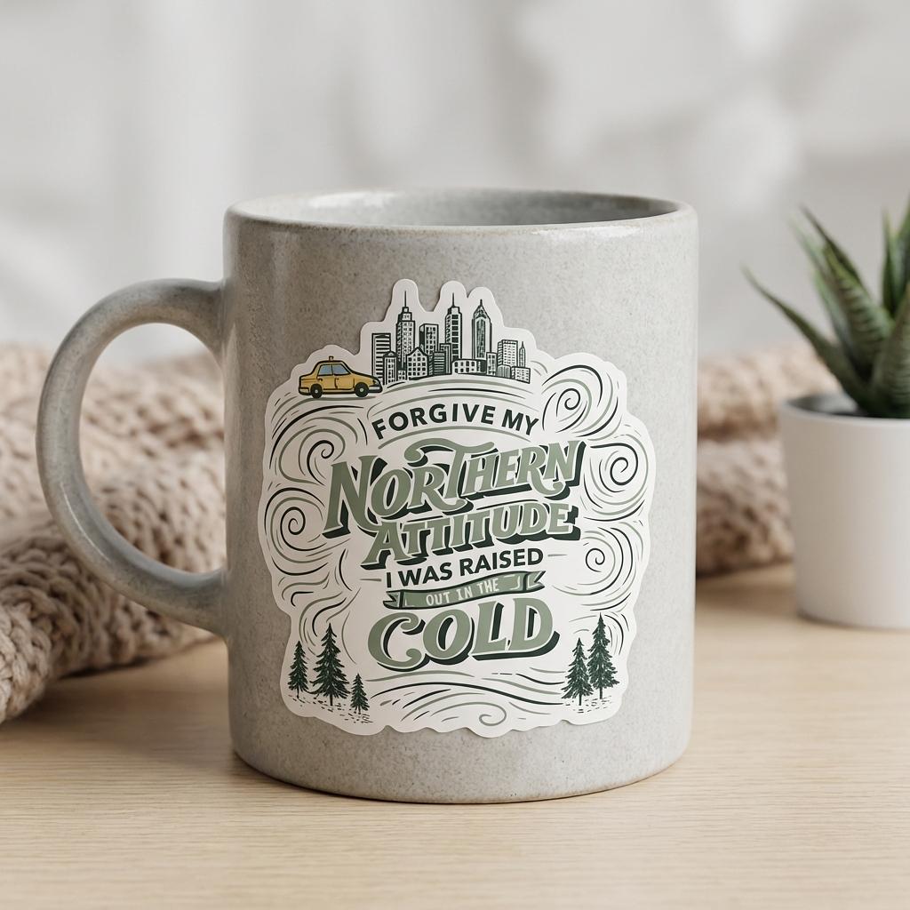 Forgive My Northern Attitude Sticker - Winks Design Studio,LLC