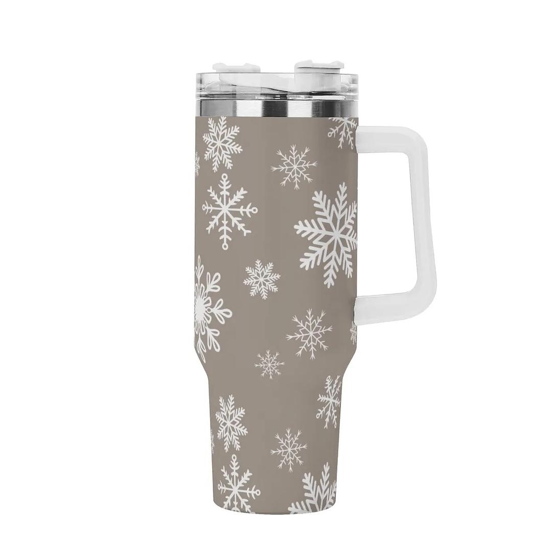 Snowflake Serenade 40oz Stainless Steel Tumbler - Winks Design Studio,LLC