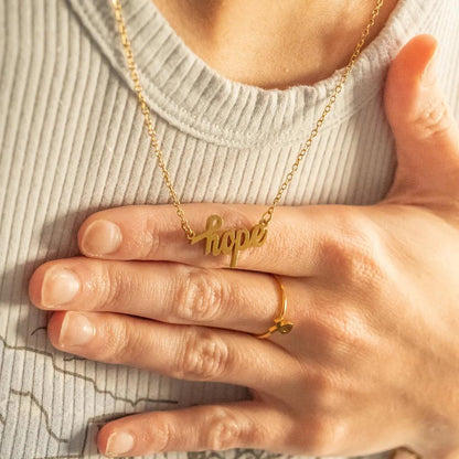 18K Gold Hope Necklace - Winks Design Studio,LLC