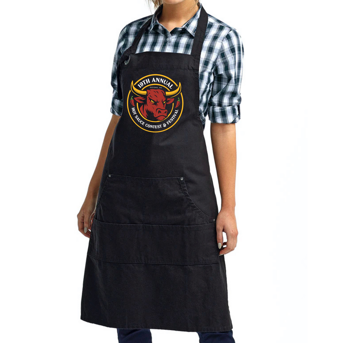 NC Hot Sauce Contest &amp; Festival Spicy Ox Apron - Winks Design Studio,LLC