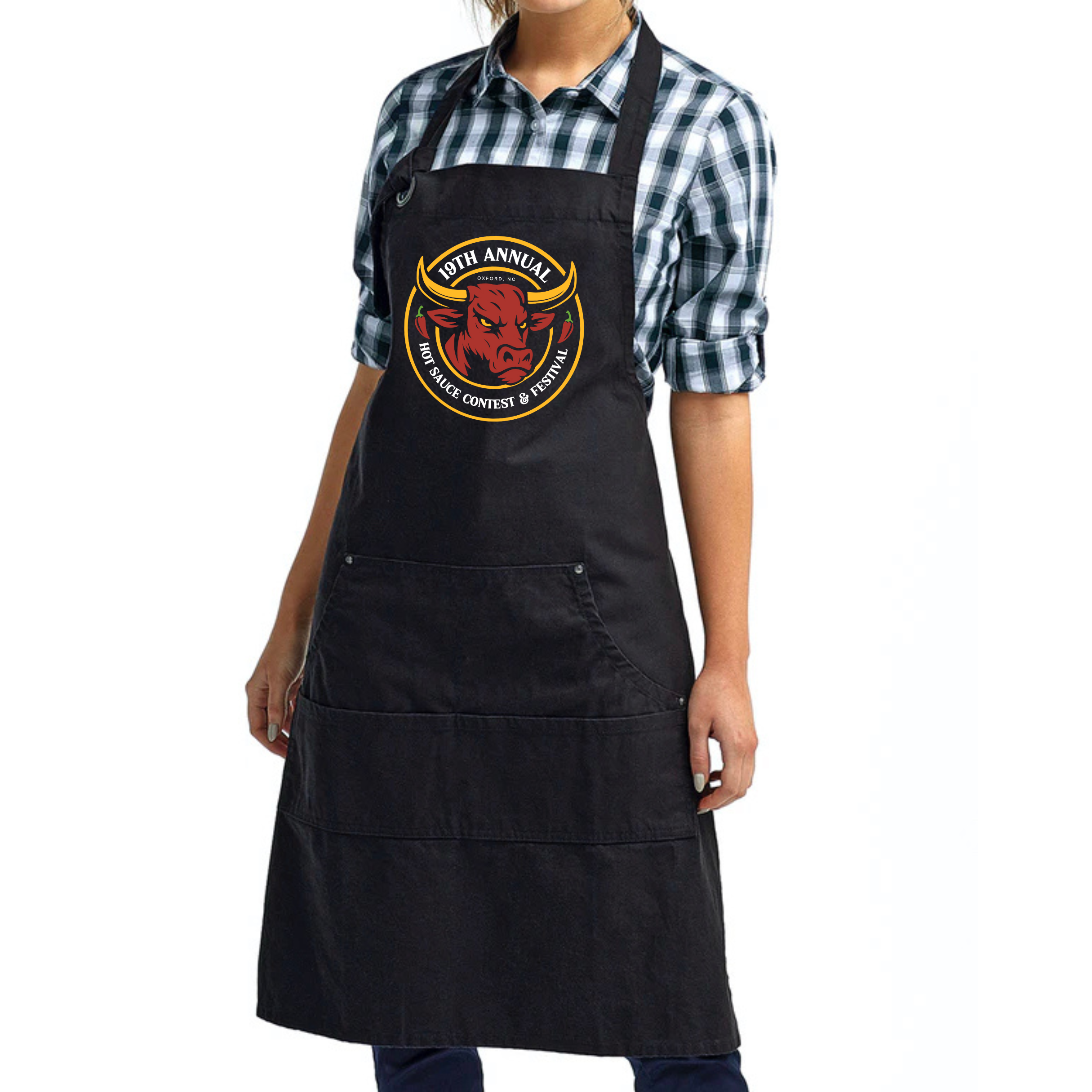 NC Hot Sauce Contest &amp; Festival Spicy Ox Apron - Winks Design Studio,LLC