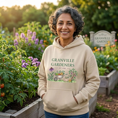 Granville Gardeners Harvest Font Pouch Hoodie Winks Design Studio,LLC