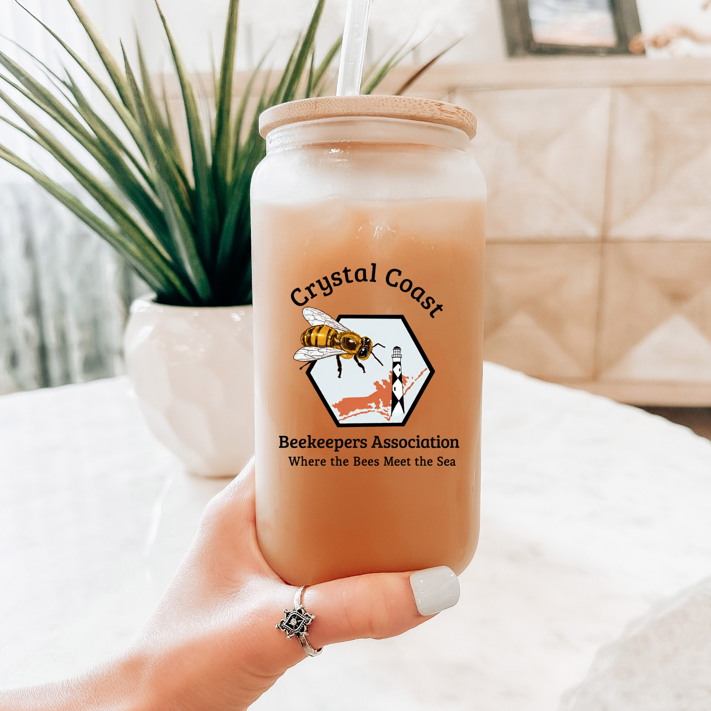 Crystal Coast Beekeepers 16oz Glass Can