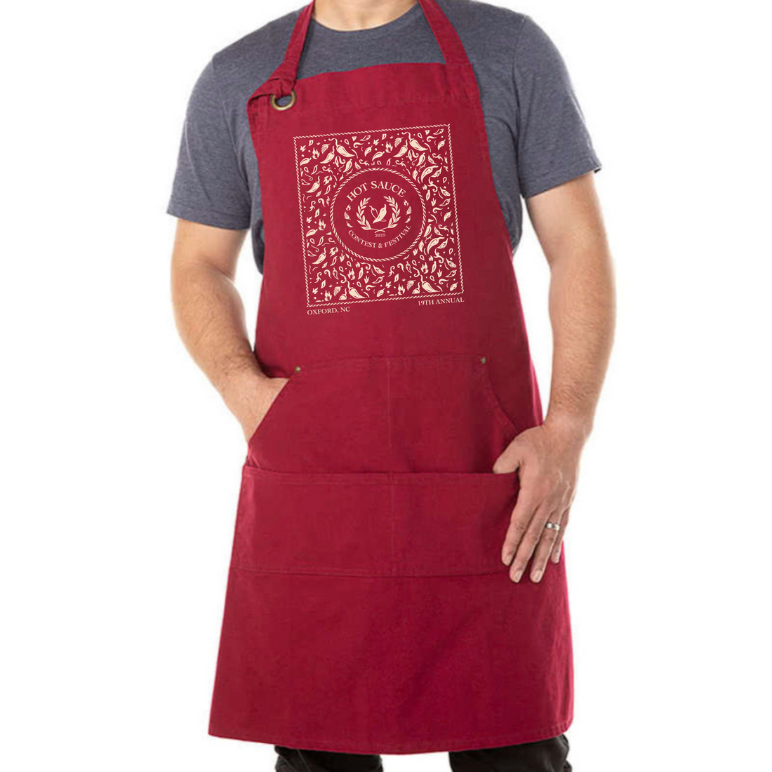 NC Hot Sauce Contest &amp; Festival Pepper Bandana Apron - Winks Design Studio,LLC