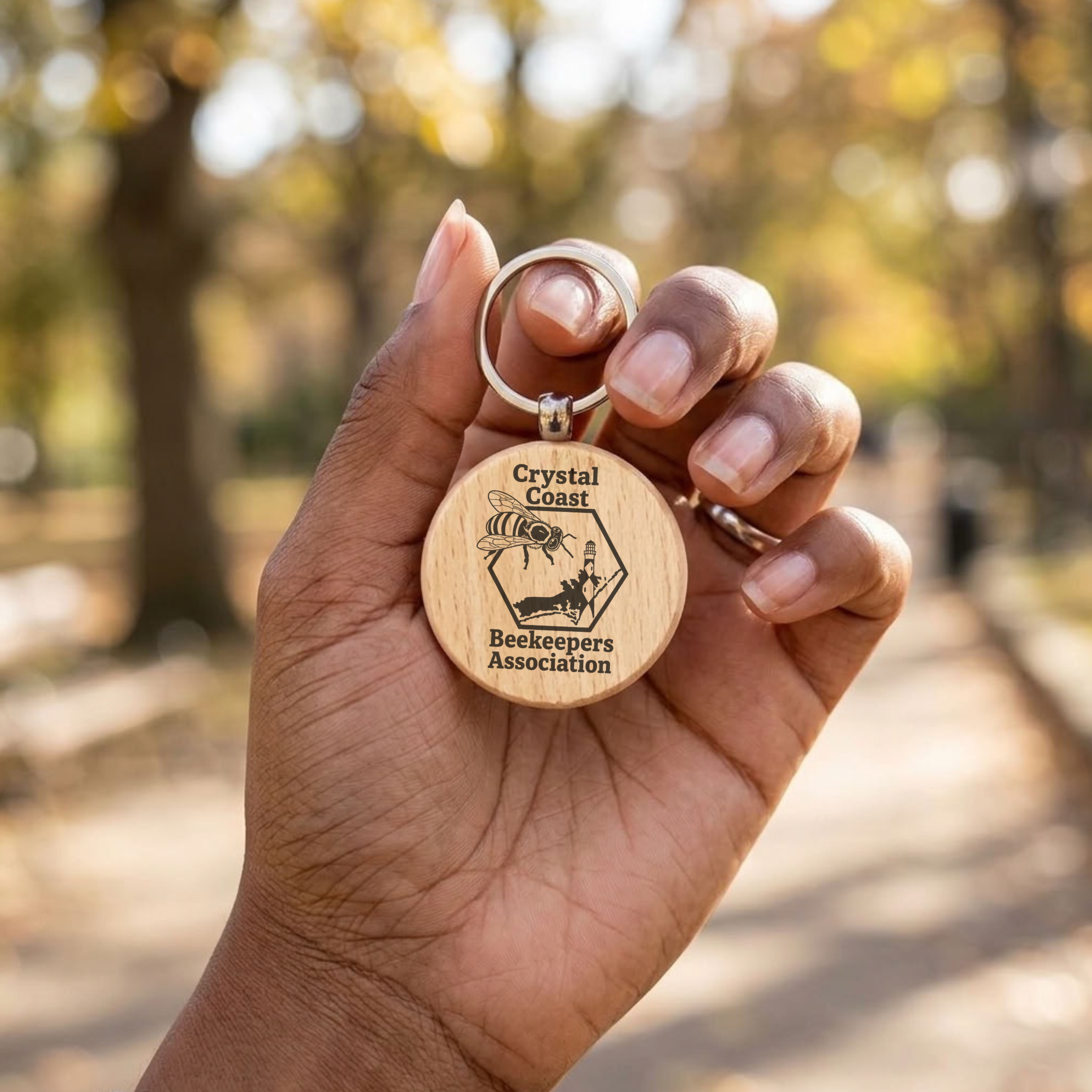 Crystal Coast Beekeepers Engraved Keychain