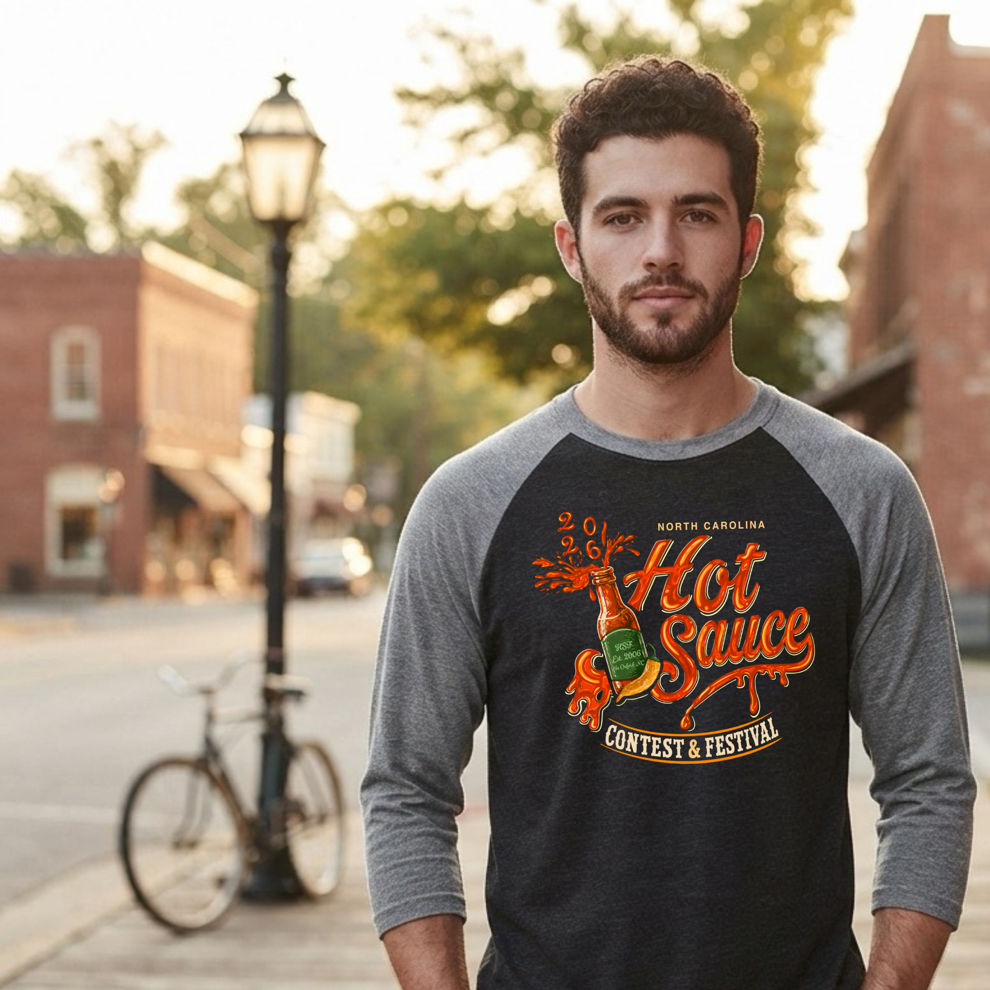 NC Hot Sauce Festival Bottle Raglan