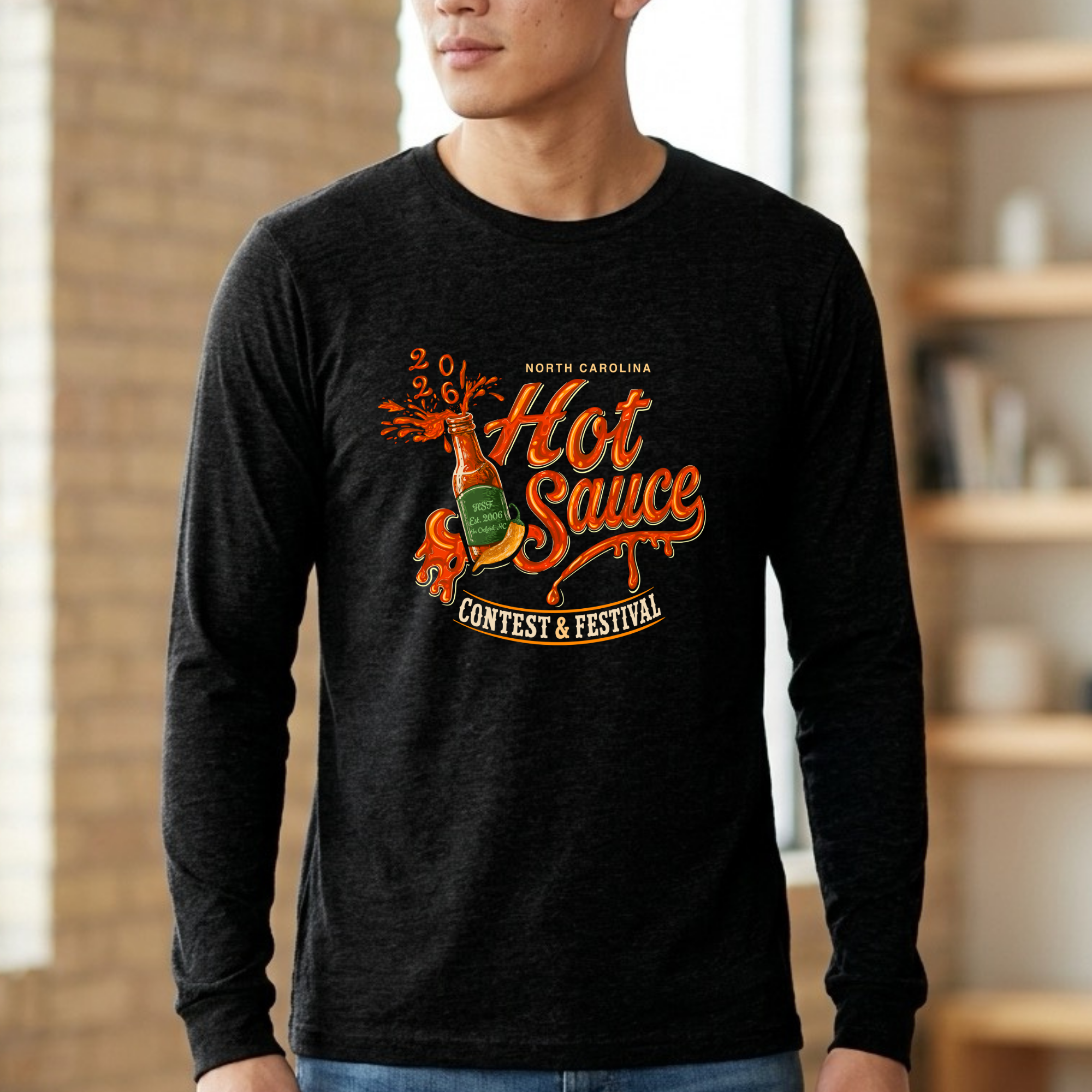NC Hot Sauce Festival Bottle Long Sleeve