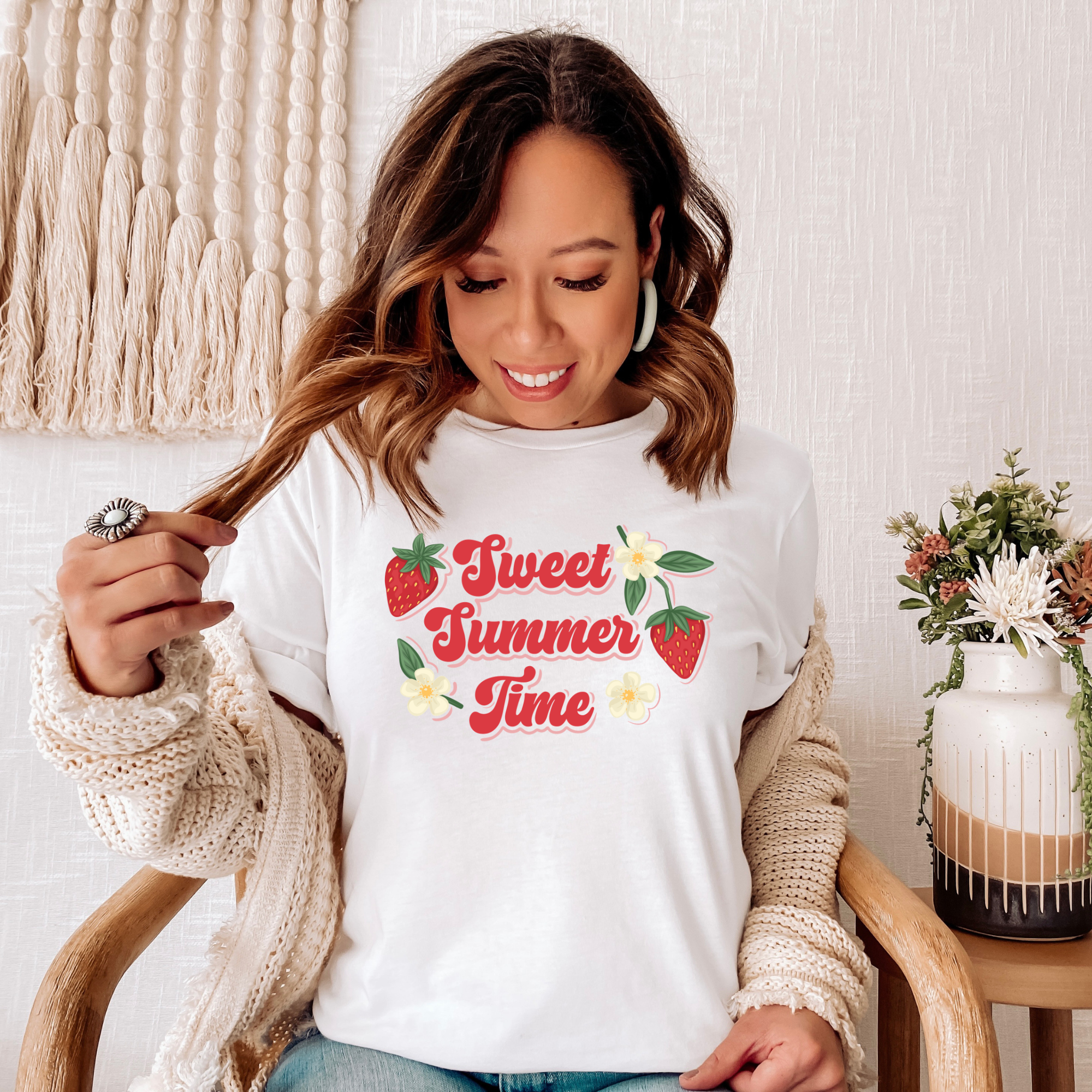 Winks Design Studio Sweet Summer Time Tee, casual shirt with summer-themed graphic, soft fabric, and relaxed fit.