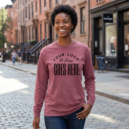 Custom Heavyweight Long Sleeve T-Shirt | Comfort Colors Ringspun Cotton - Winks Design Studio,LLC