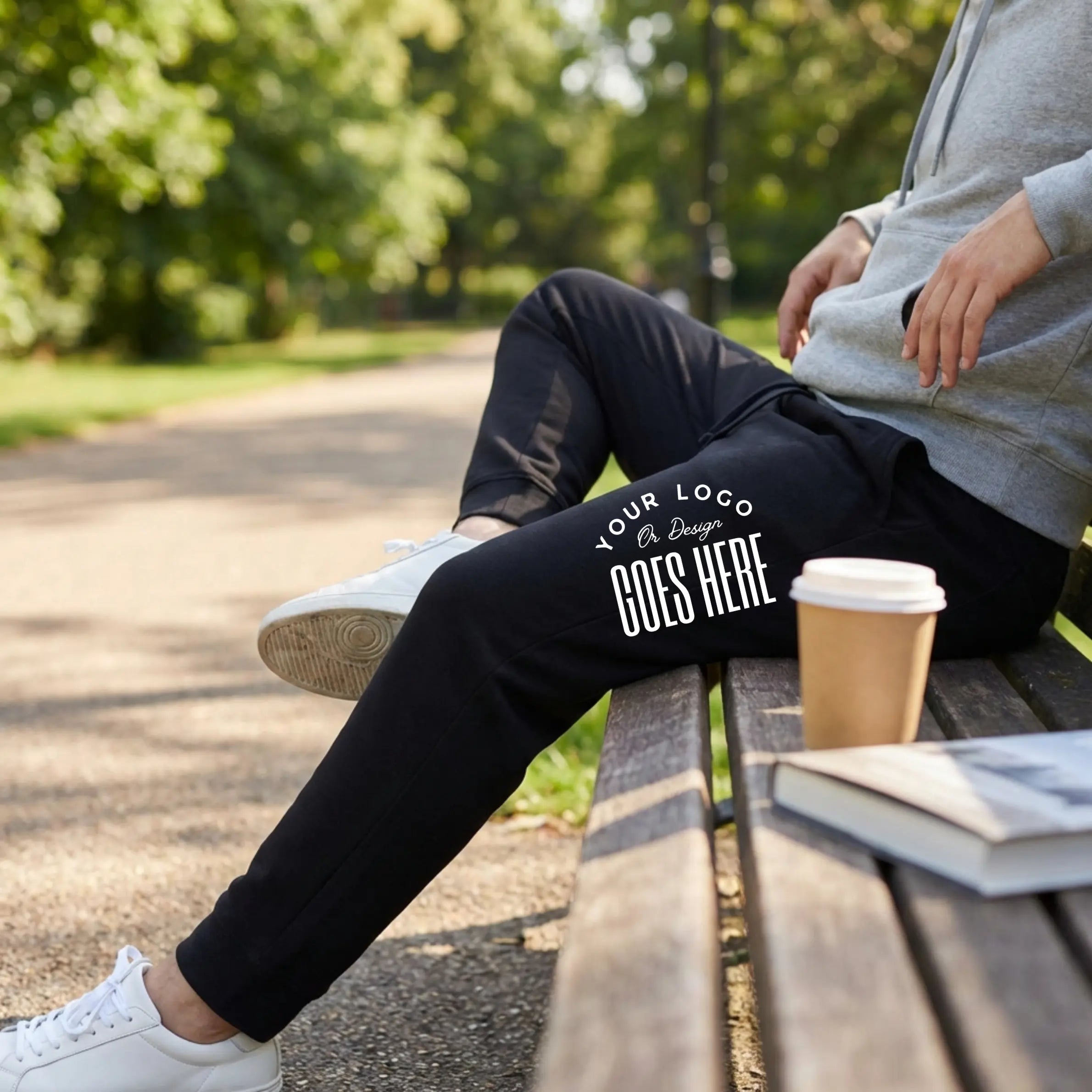 Custom fleece joggers by Winks Design Studio, LLC featuring a comfortable cotton blend fabric and relaxed fit.
