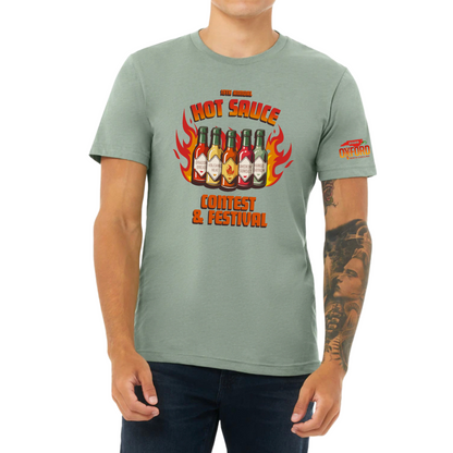 NC Hot Sauce Contest &amp; Festival Hot Sauce Lineup T-Shirt - Winks Design Studio,LLC