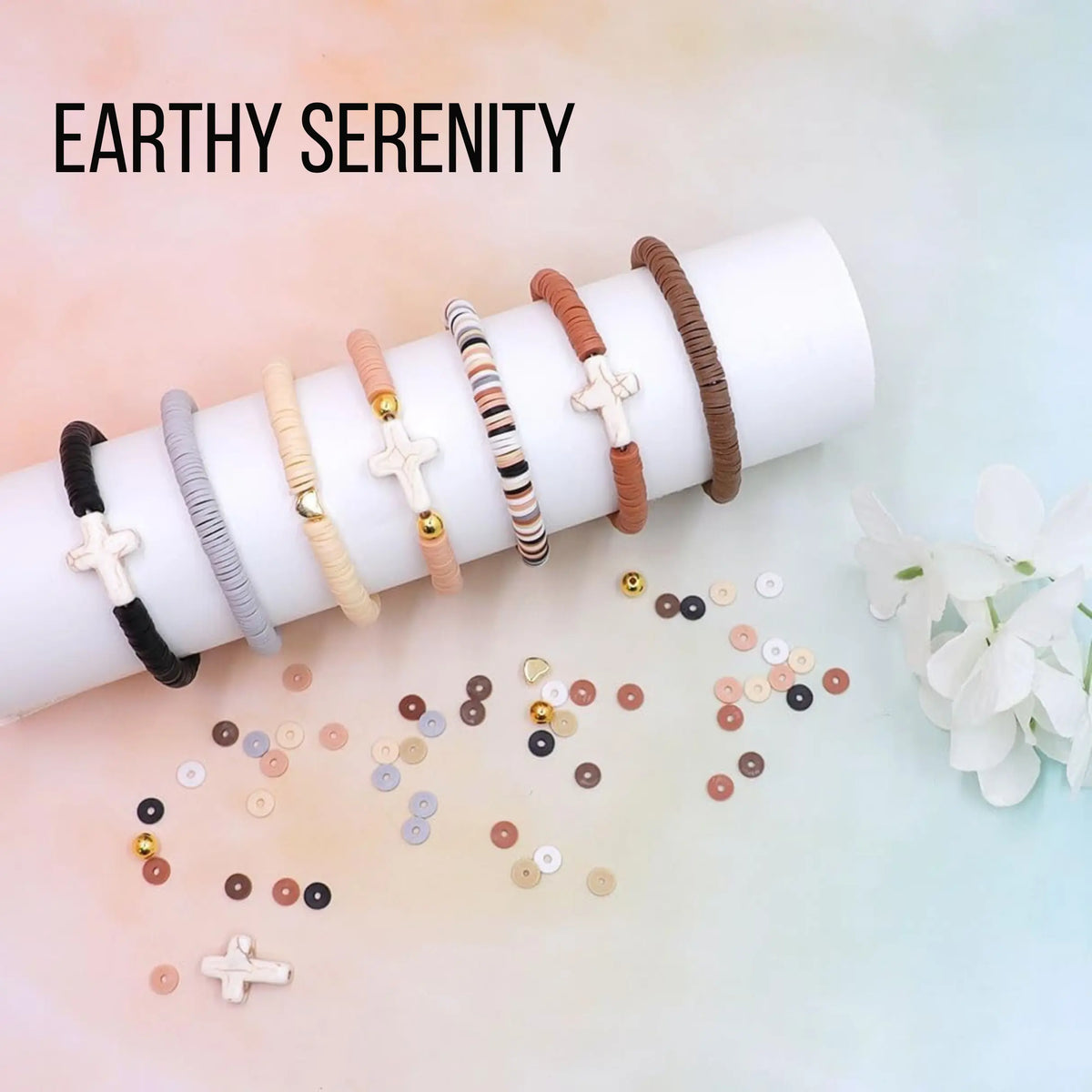 Women’s bracelet stack workshop kit by Winks Design Studio LLC with various bracelet components and tools for jewelry making.
