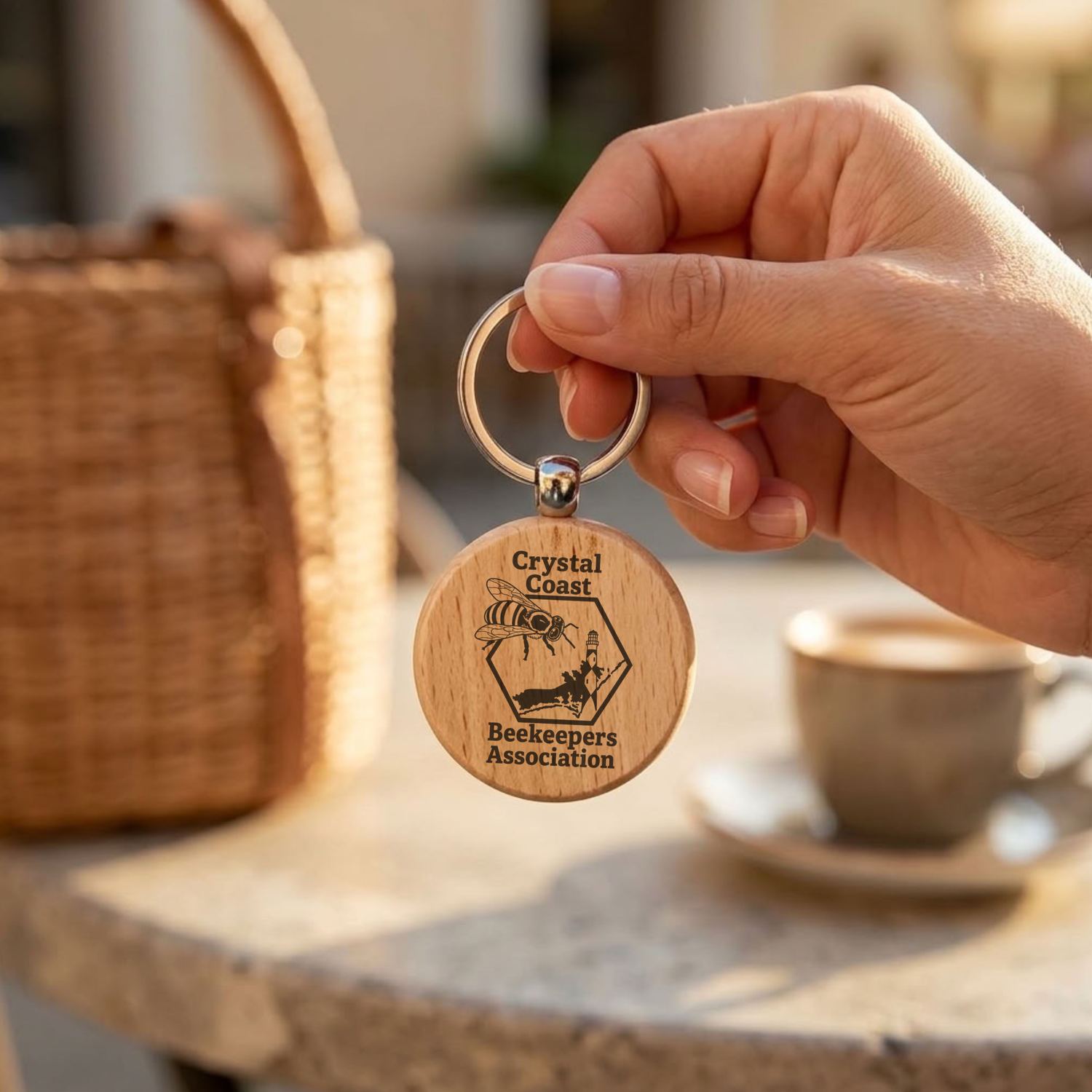 Crystal Coast Beekeepers Engraved Keychain