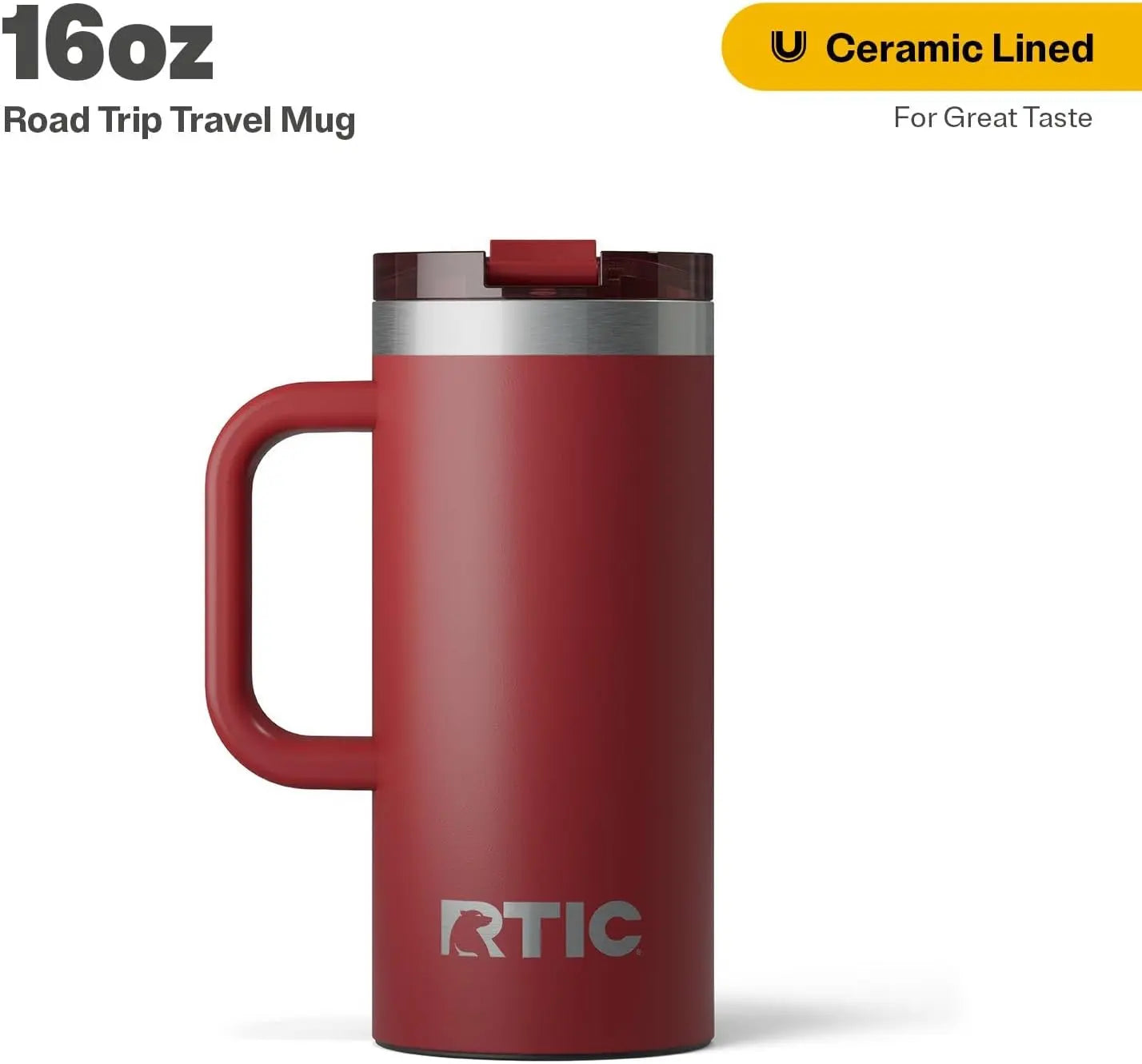 Custom engraved RTIC 16oz travel mug from Winks Design Studio, LLC, featuring a sleek stainless steel drinkware design.