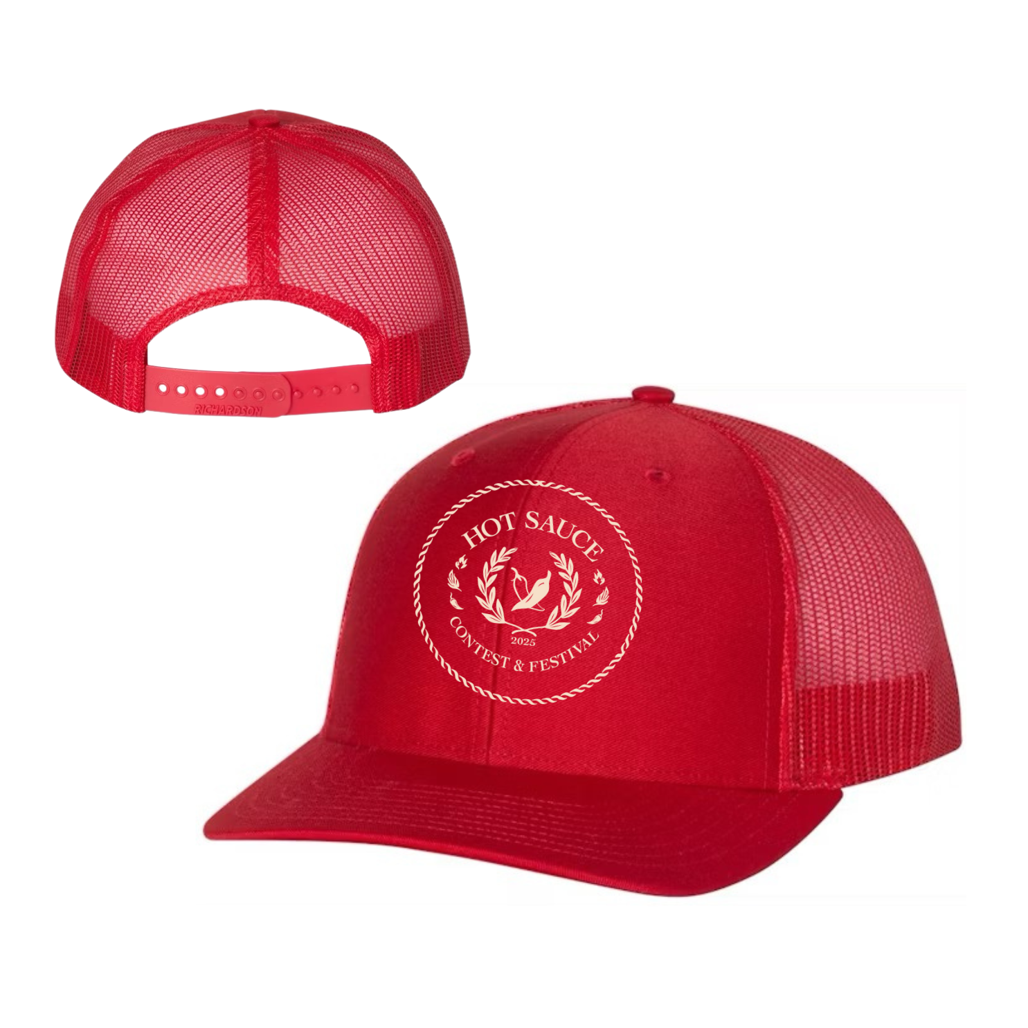 NC Hot Sauce Contest &amp; Festival Pepper Bandana Trucker Hat - Winks Design Studio,LLC
