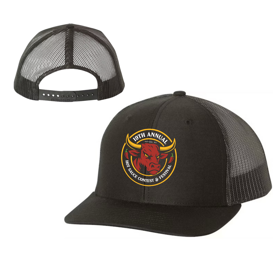 NC Hot Sauce Contest &amp; Festival Spicy Ox Trucker Hat - Winks Design Studio,LLC