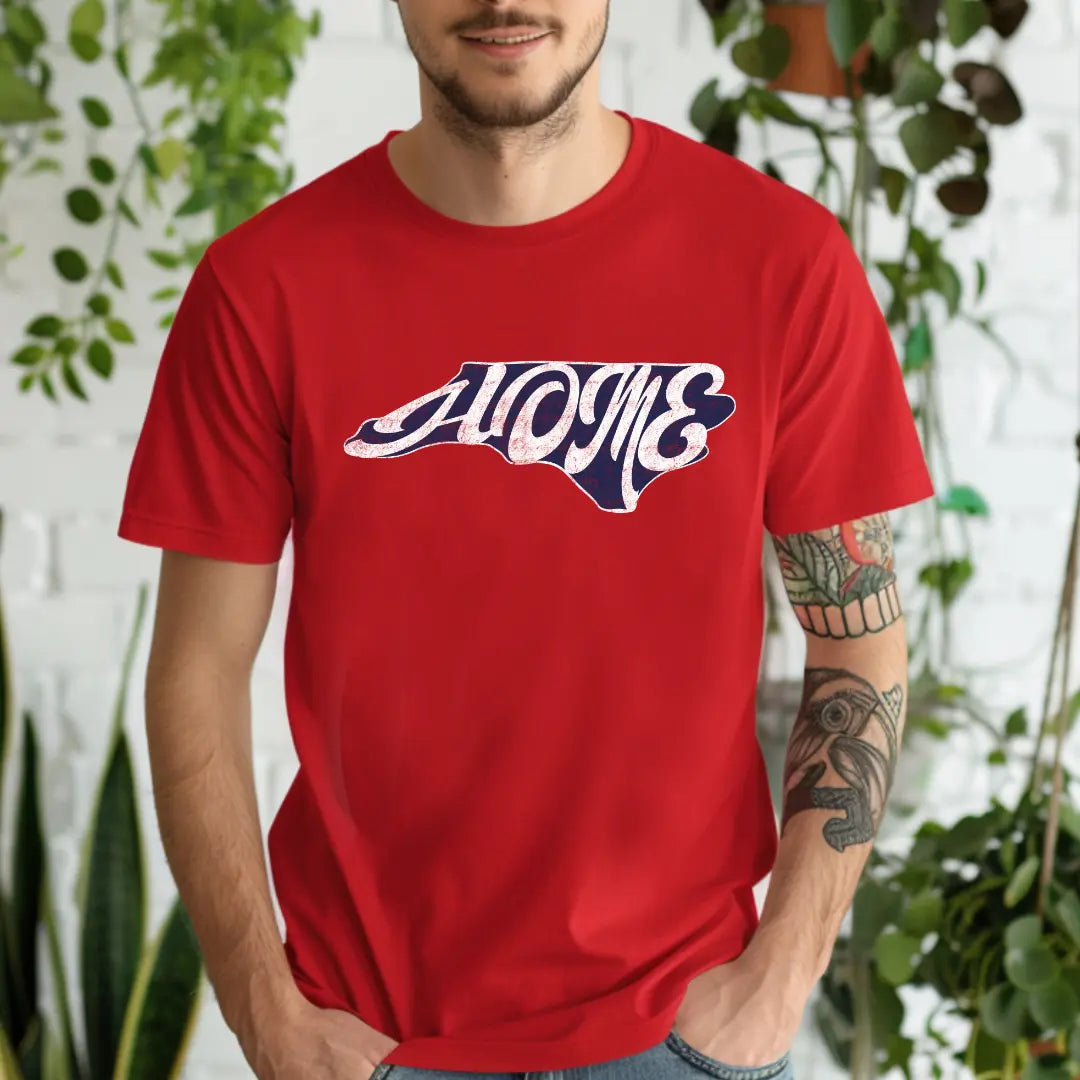North Carolina Home T-shirt by Winks Design Studio, LLC featuring a comfortable cotton fabric and a stylish state map graphic.
