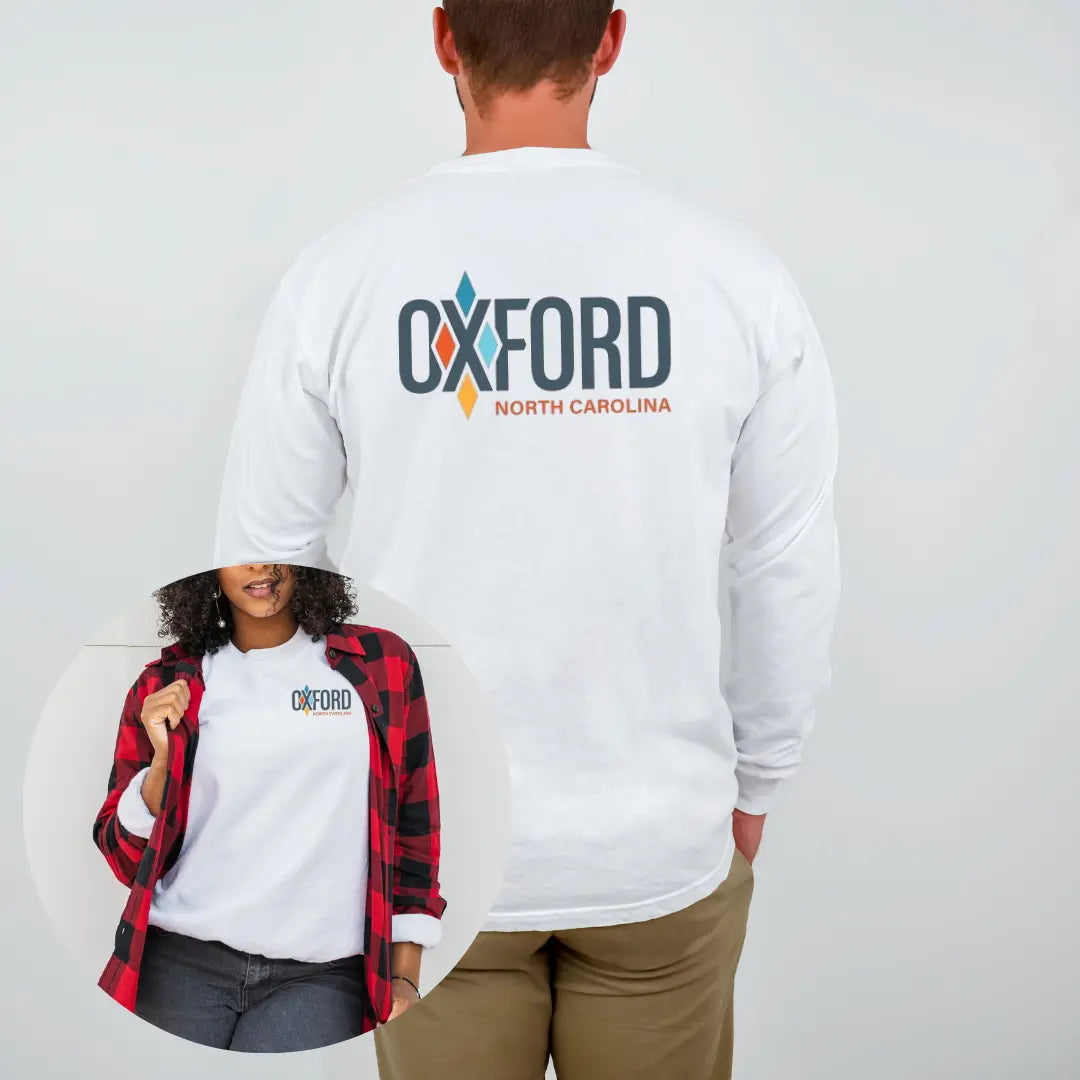 Winks Design Studio City of Oxford long sleeve T-shirt featuring a casual fit and printed cityscape design.