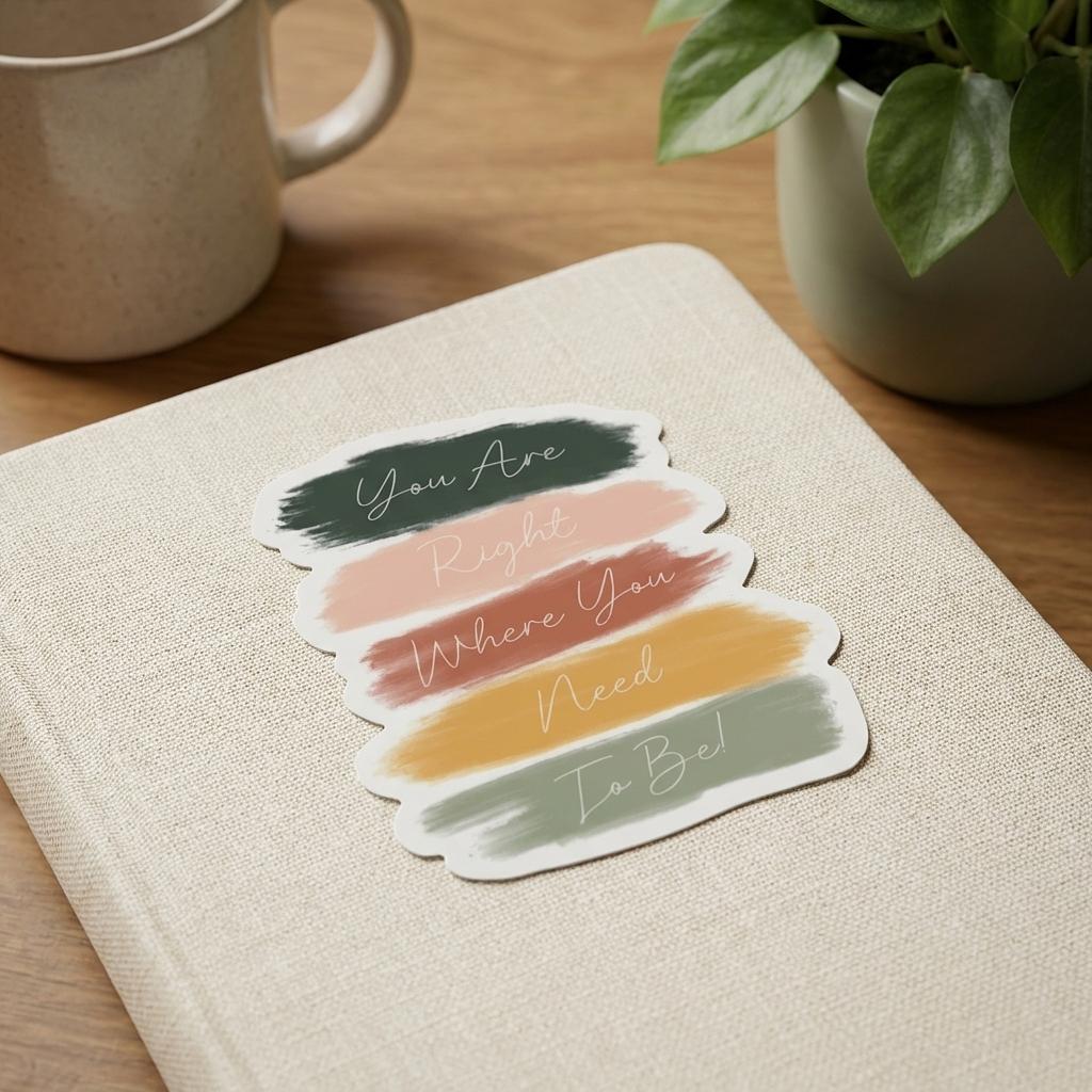 You Are Right Where You Need To Be Sticker - Winks Design Studio,LLC