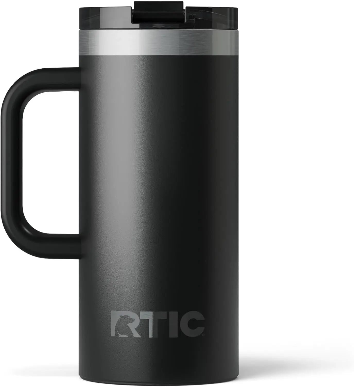 Custom engraved 16oz RTIC travel mug by Winks Design Studio, LLC, featuring a sleek stainless steel drinkware design.