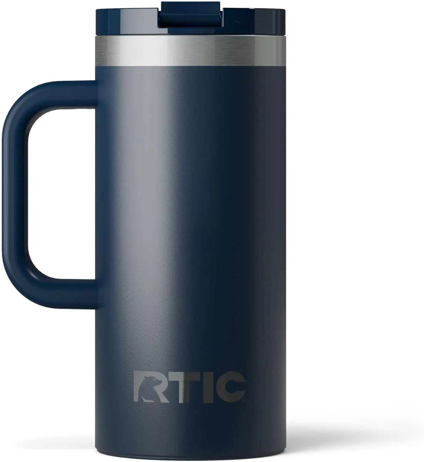 Custom engraved RTIC 16oz travel mug by Winks Design Studio, LLC, featuring a sleek stainless steel drinkware design.