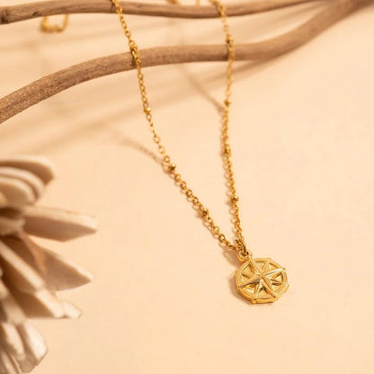 18K Gold Compass Charm - Winks Design Studio,LLC