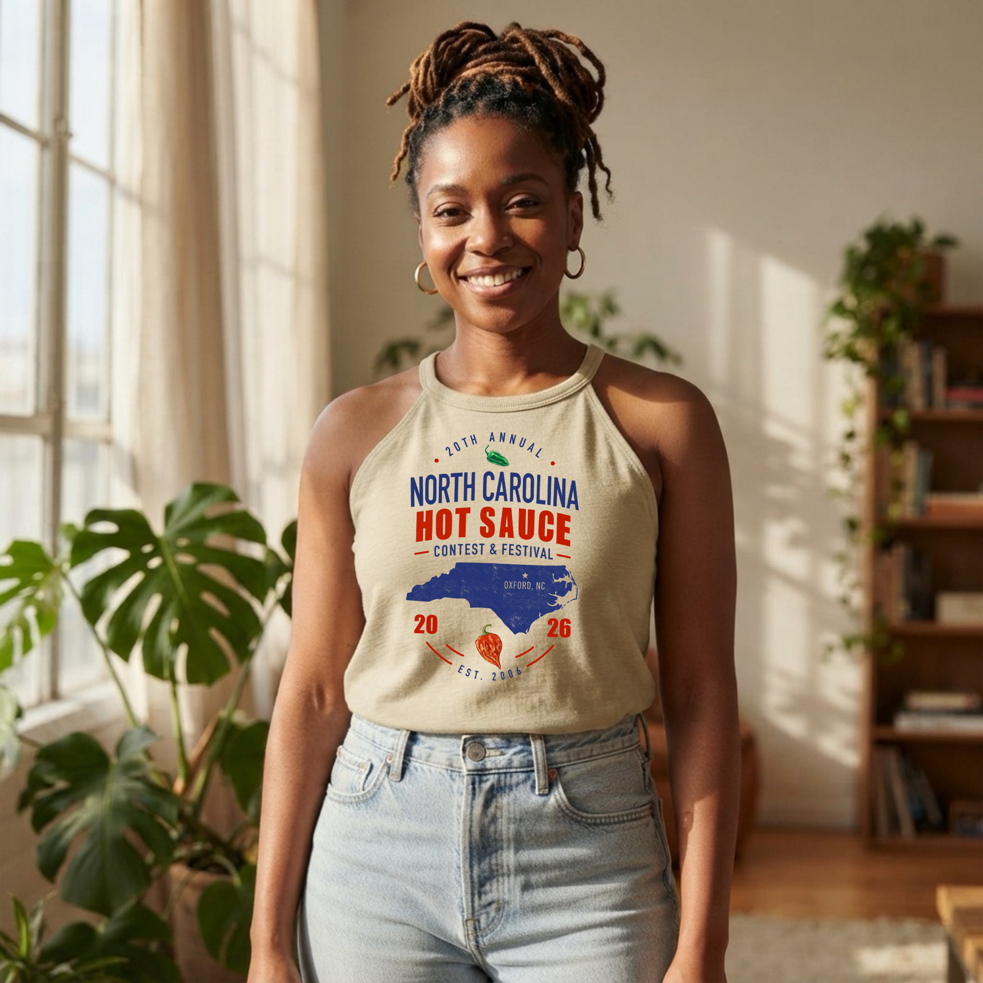 NC Hot Sauce Festival Carolina Classic Halter Tank