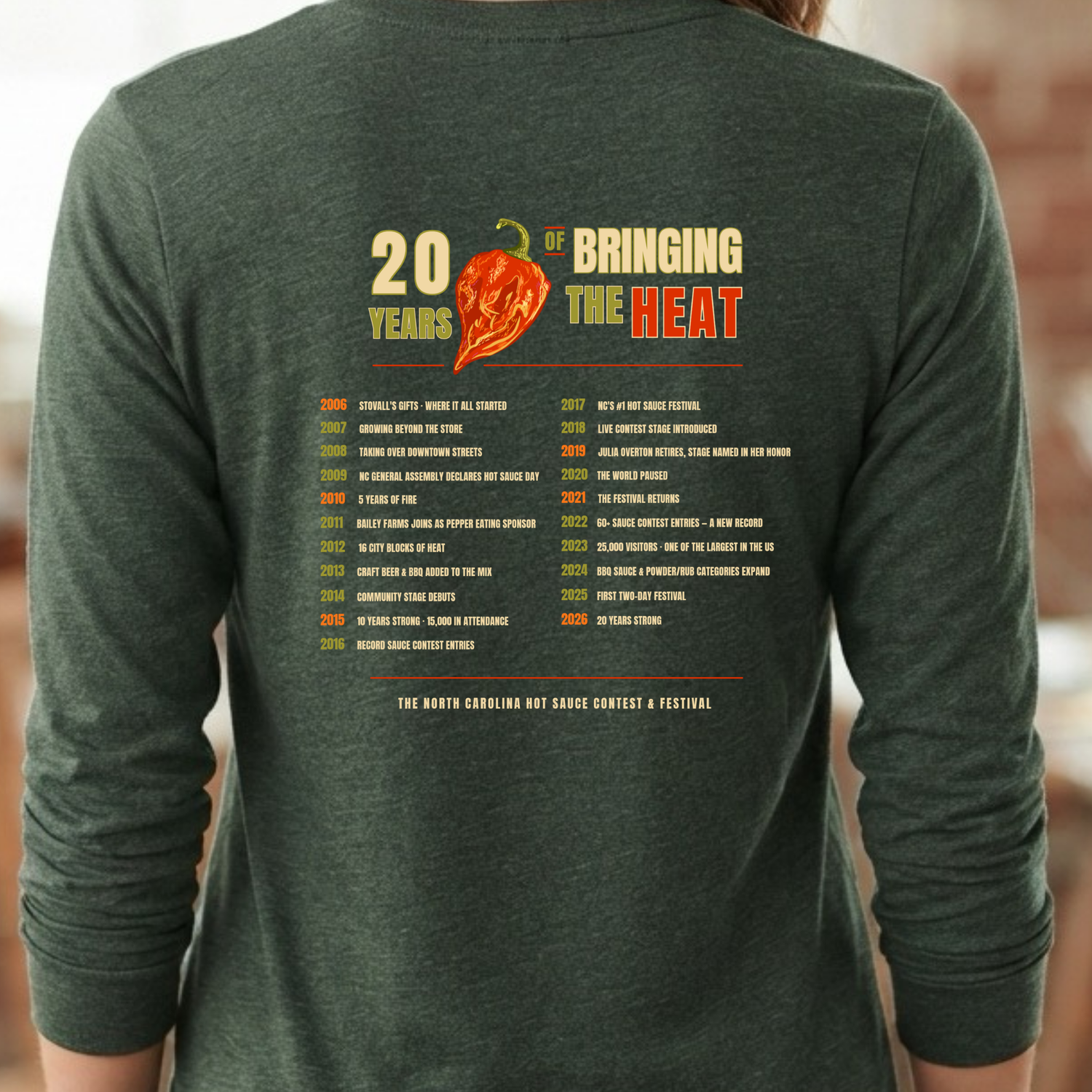 NC Hot Sauce Festival History Long Sleeve