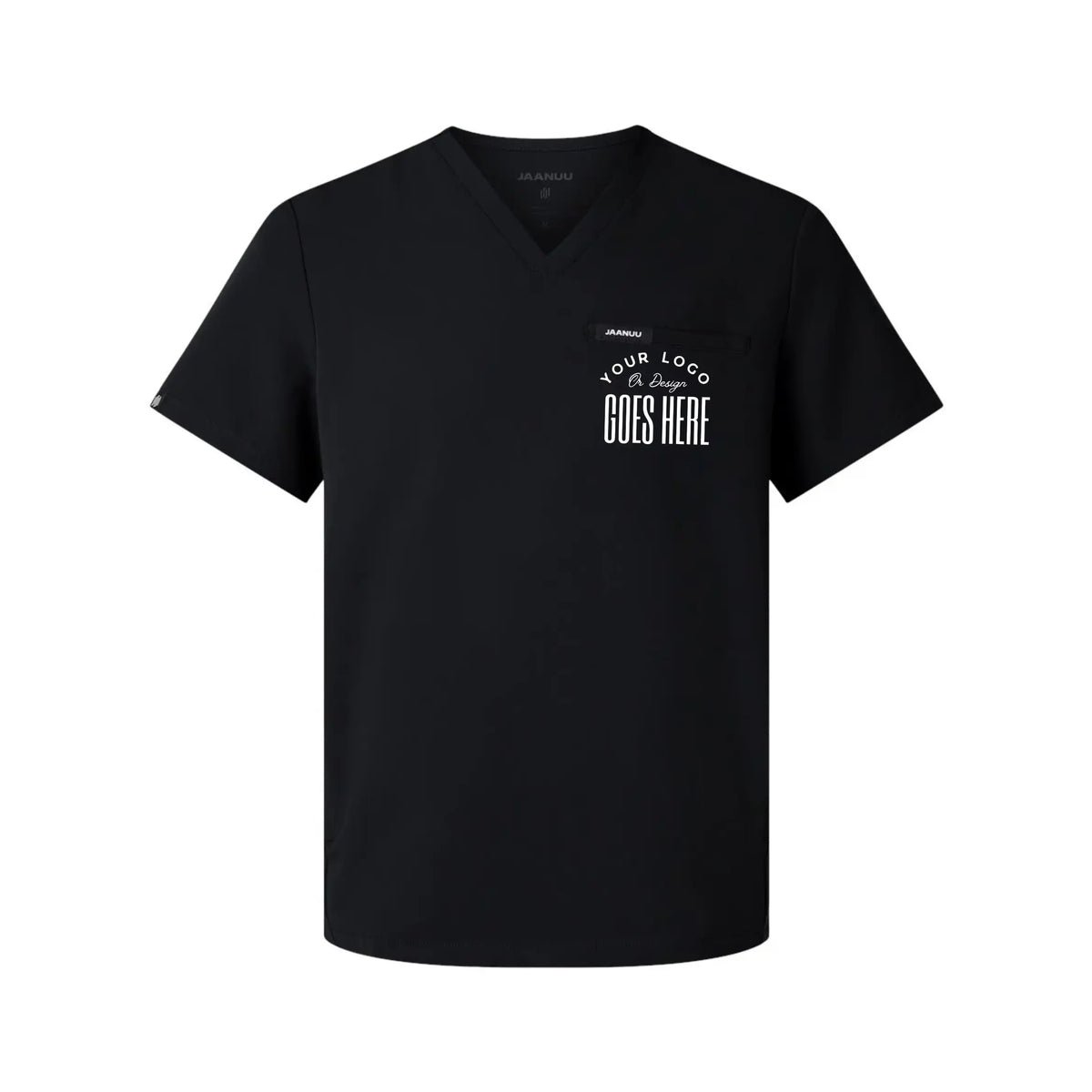 Winks Design Studio custom Jaanuu 3-pocket V-neck scrub top, medical uniform shirt with practical pockets and comfortable fit.