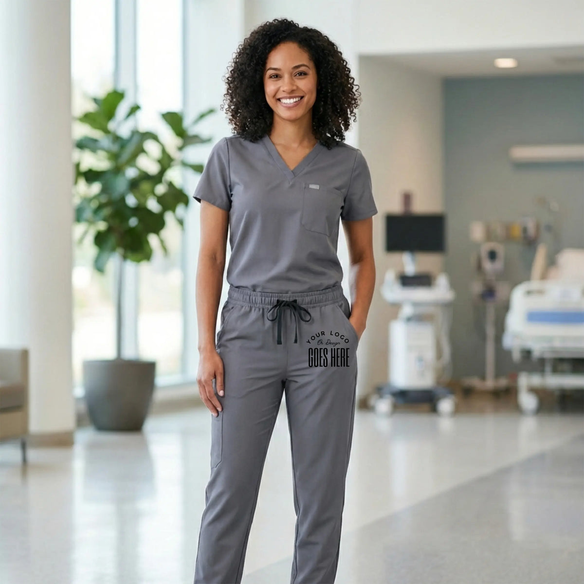 Unisex custom medical scrub joggers with eight pockets from Jaanuu Osmo collection, featuring a comfortable fit and practical design.