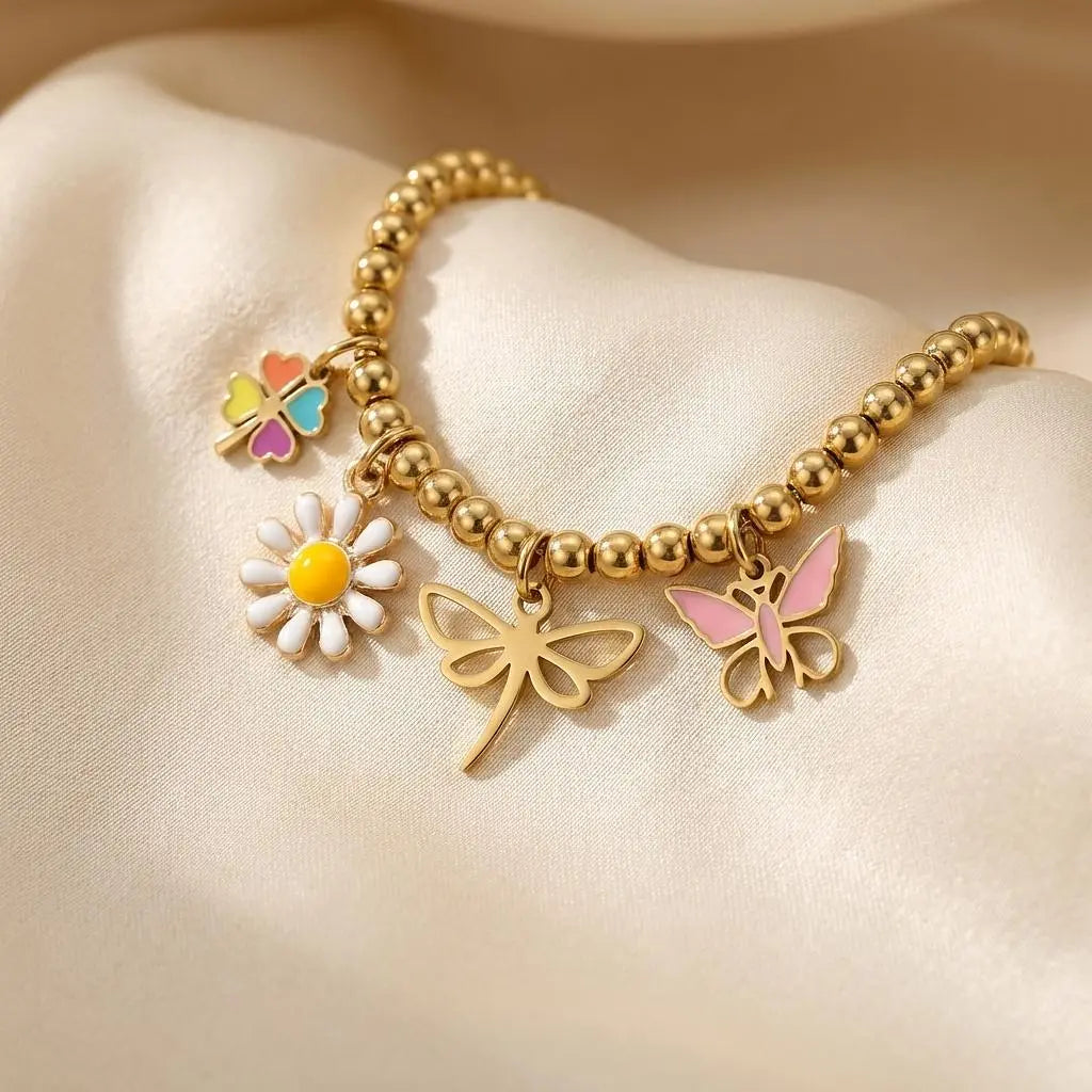 Enamel Summer Daisy Charm by Winks Design Studio, LLC featuring a colorful daisy flower design on a silver-tone metal charm.
