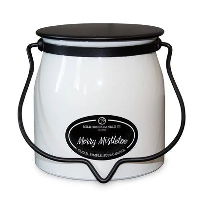 Milkhouse Candle Merry Mistletoe | 16 oz Butter Jar Candle - Winks Design Studio,LLC