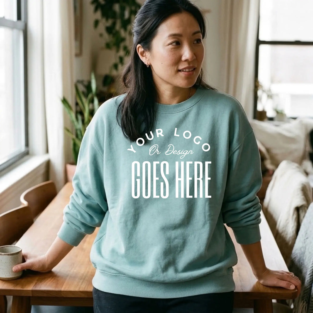 Custom American Apparel Unisex Fleece Crewneck Sweatshirt