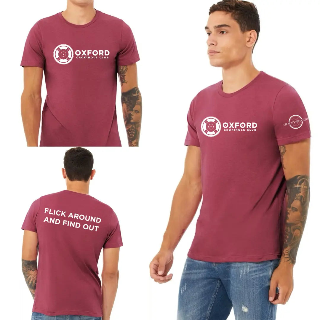 Oxford Crokinole Club FAFO T-shirt by Winks Design Studio, LLC with a casual fit and printed graphic on the front.